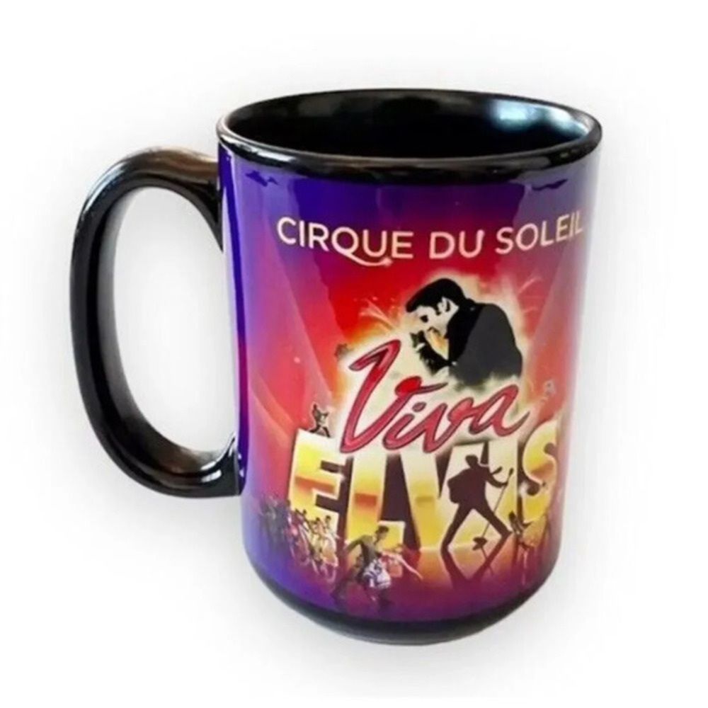 Cirque Du Soleil Viva Elvis Mug Las Vegas Elvis Presley Black Ceramic‎ Tea Cup